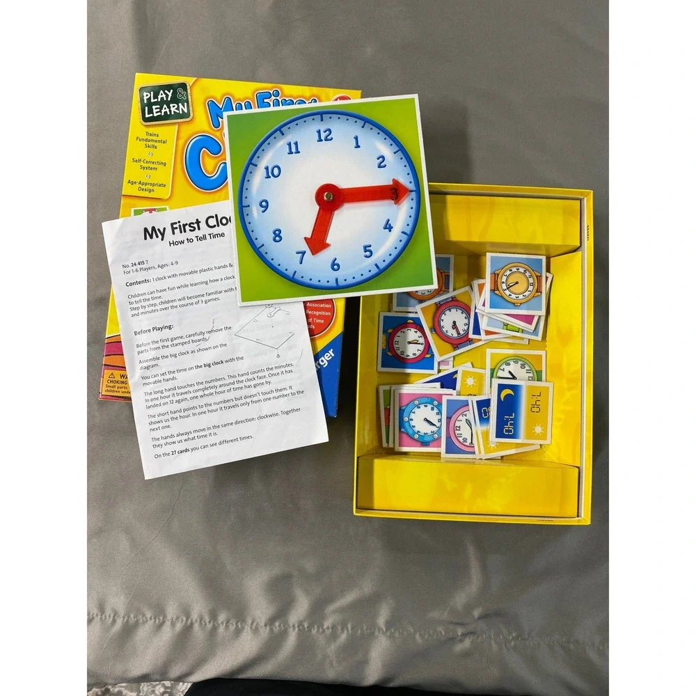 Ravensburger My‎ First Clock Tell Time Ages 4-9 Play & Learn Game Homeschool